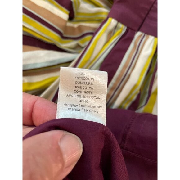 Anthropologie Burlap Brand Striped Dress With Embellished Rosette Bodice & Waist - Picture 7 of 7